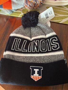 Topshop Black & Gray Illinois Pom Beanie NWT